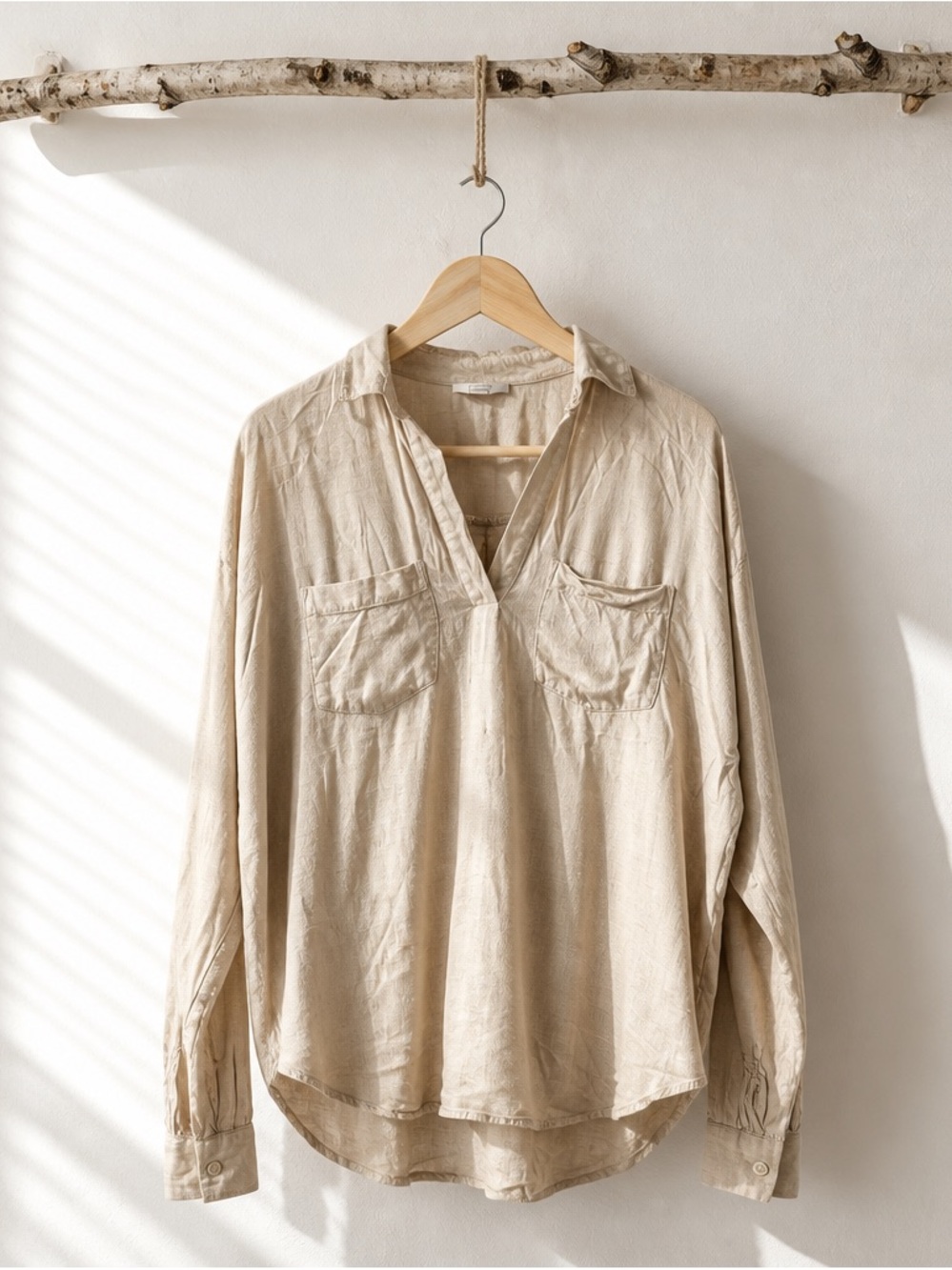 Loft Relaxed Fit Oatmeal Beige Top